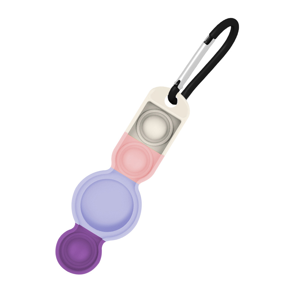 2 In 1 Silicone tag Holder Push Pop Keychain 3