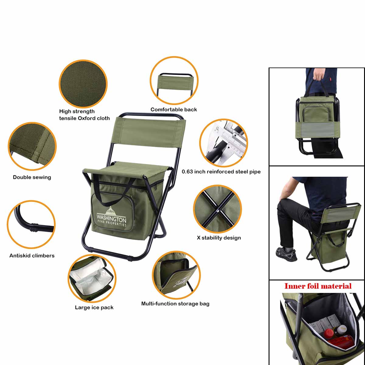 Foldable Backrest Ice Pack Chair 5