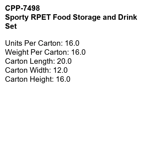 Sporty RPET Food Storage and Drink Set 8