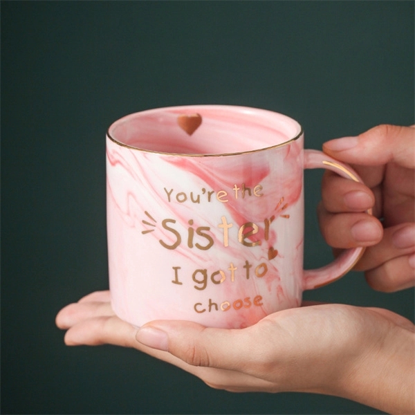 Ceramic marbled cup set 4