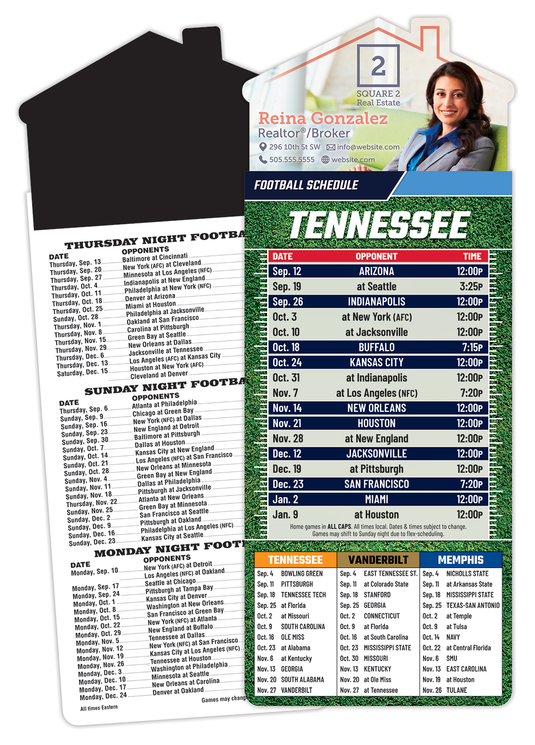 Magna-Card House Shape Magnet Football Schedules (3.5x9) 1