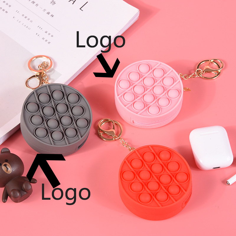 Round Shape Push Pop Headphonebag Key Chain 1