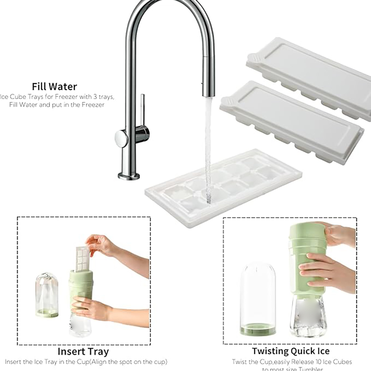 Portable Ice Cube Maker With Twist Release Storage 4