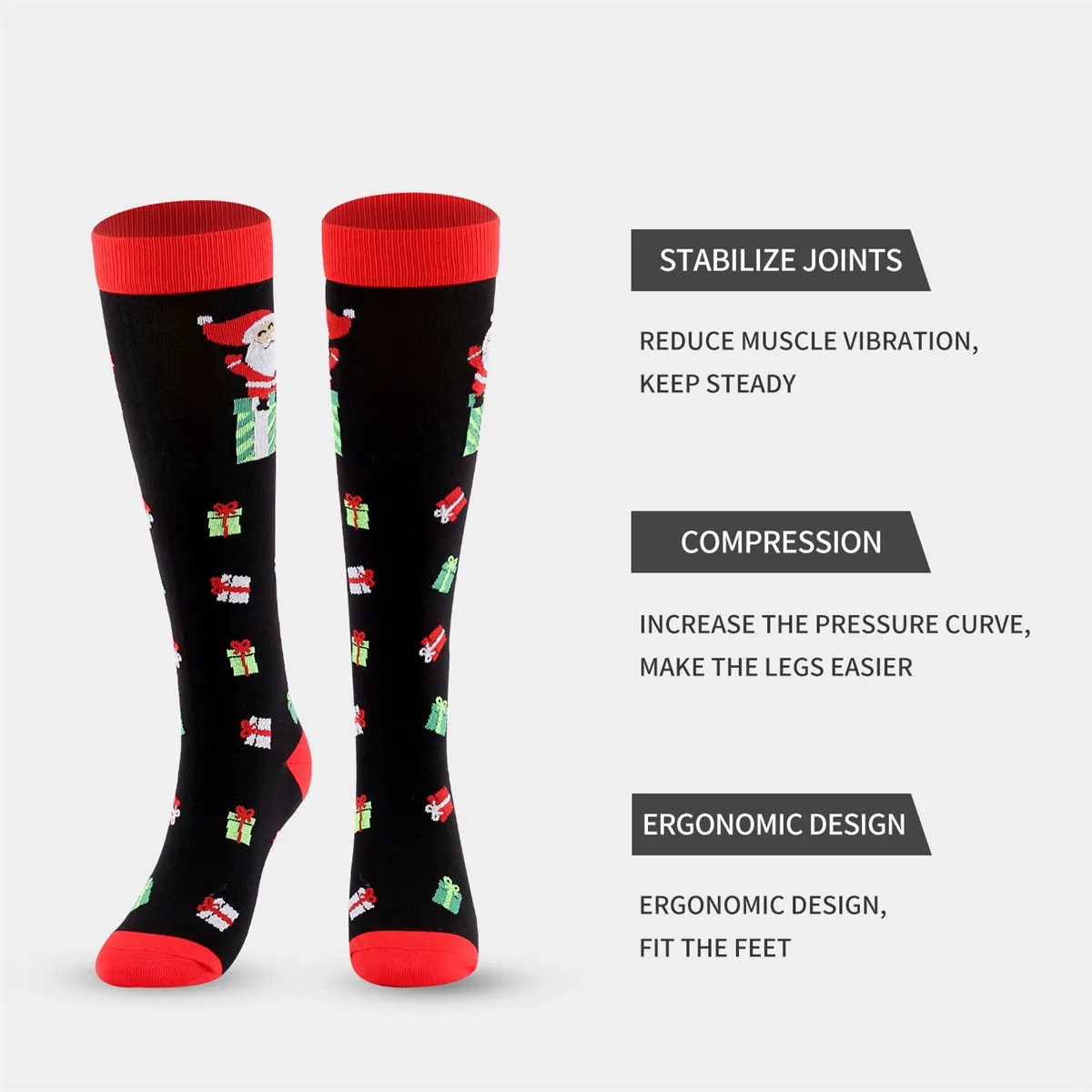 Christmas Compression Socks for Women & Men 15-20mmHg 6