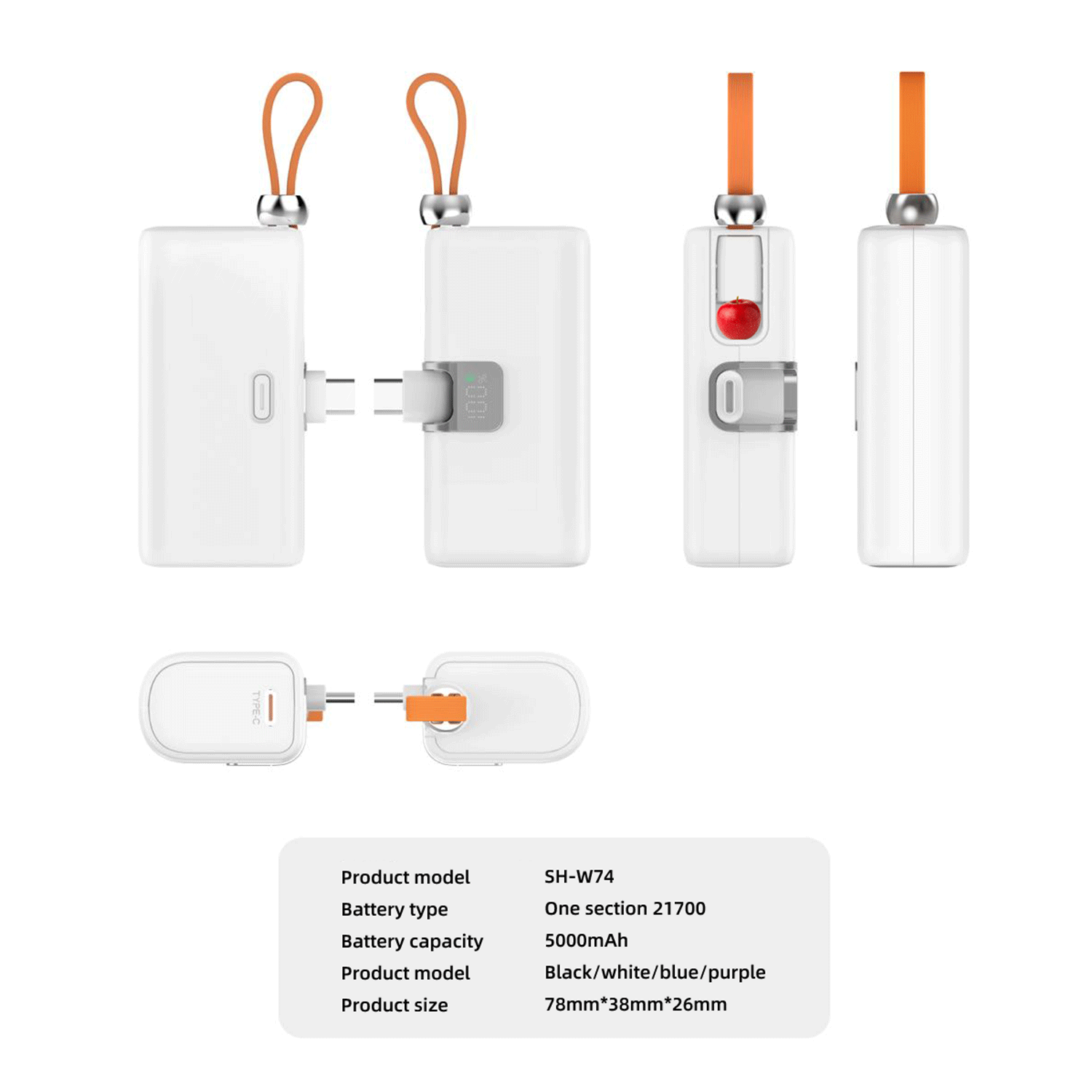 Fast Charge 5000 mAh Type C Output Port Power Bank 6