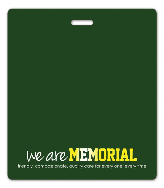 USA Made Laminated Plastic Nearly Square Badge Talker with Tag Slot (3.375"x3.875")