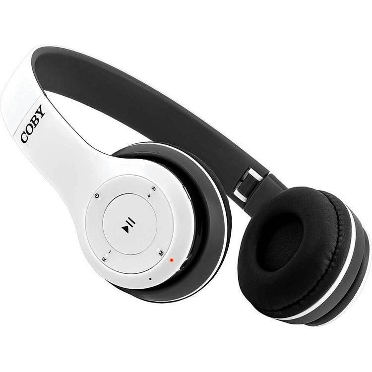 COBY Bluetooth Over-Ear Headphones - White Foldable 2