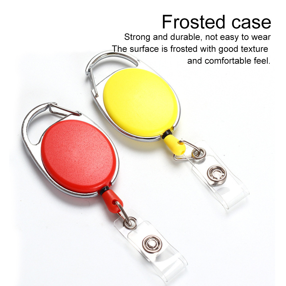 Both Side Flat Transparent Oval Carabiner Badge Reel 11