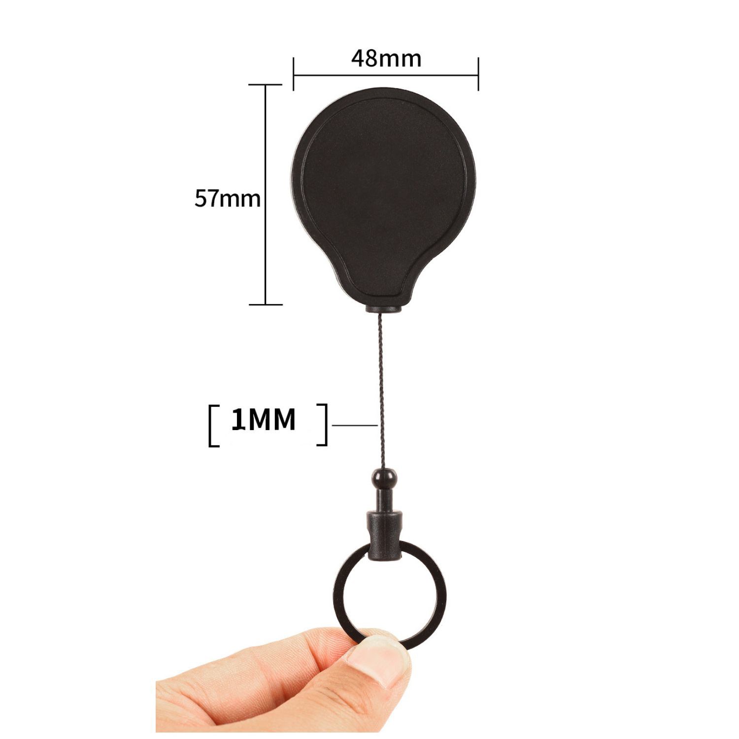 Heavy Duty 1MM Thick Cord Badge Reel w/ Keyring 4