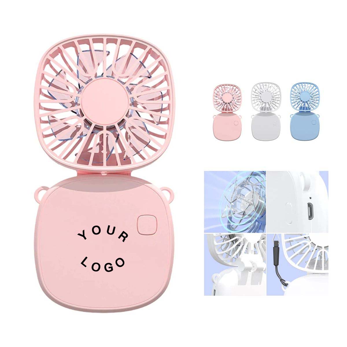 Compact Folding Neck Fan with Seven Blade Design 5