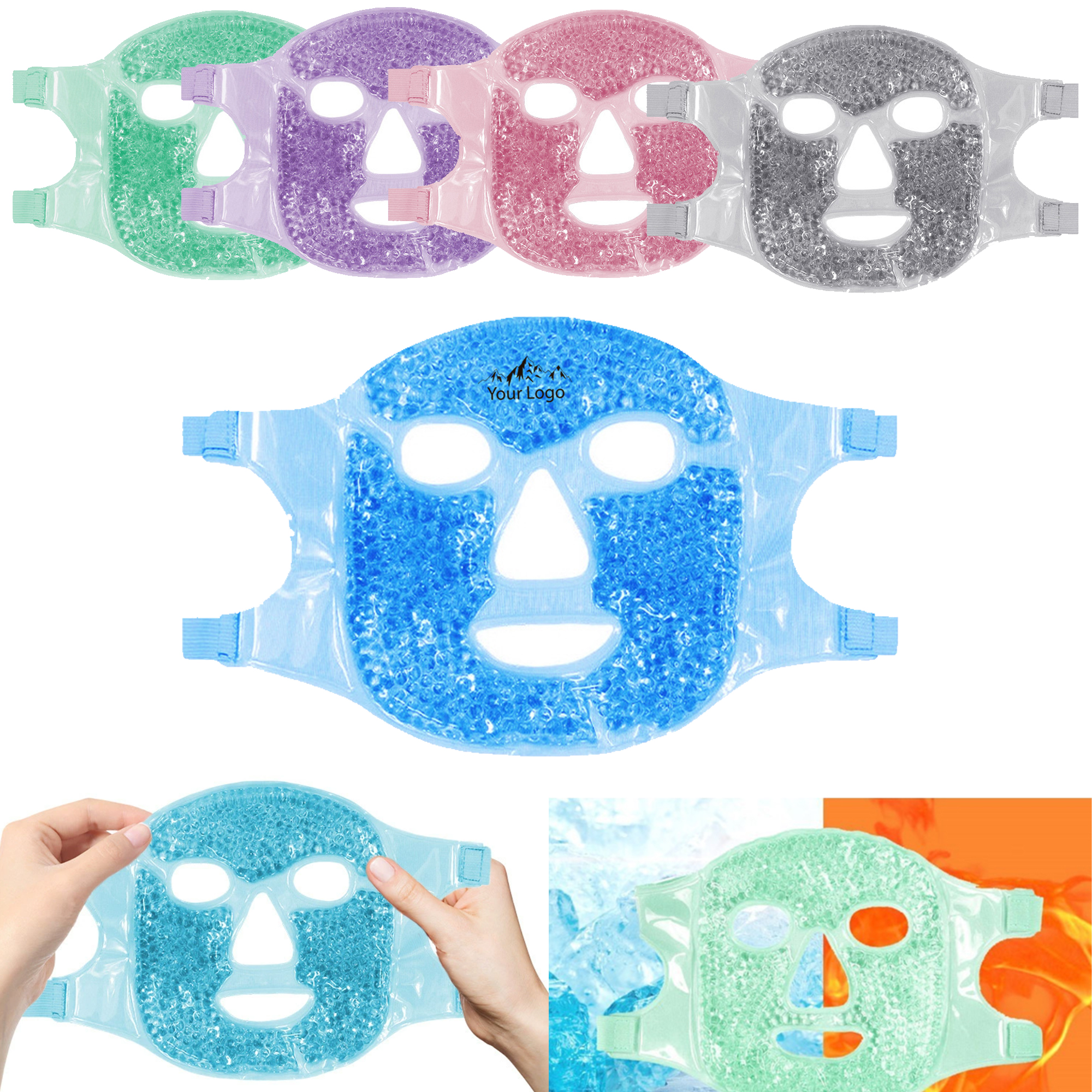 Reusable Gel Beads Hot/Cold Pack Face Mask 2