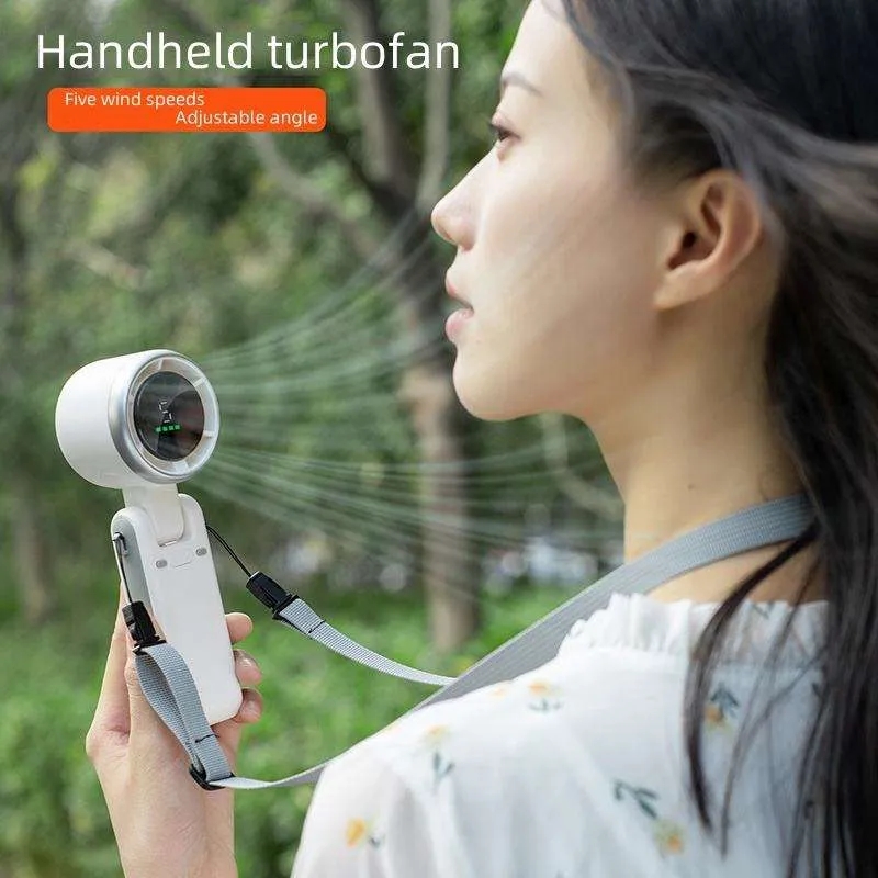 USB Rechargeable Neck-Hanging Foldable Handheld Fan 6