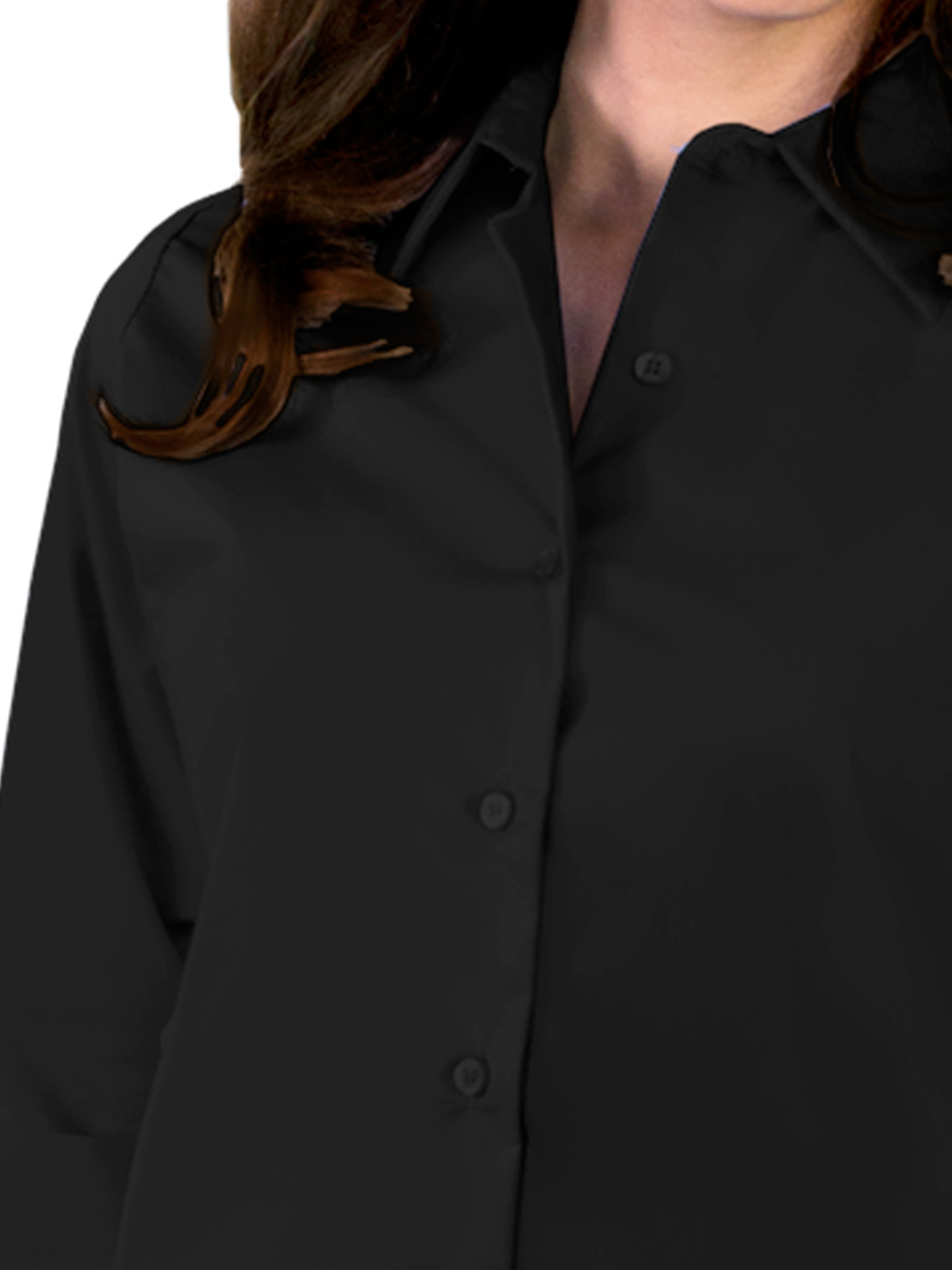 Blue Generation - Women's Pocketless 3/4-Sleeve Stretch Poplin Shirt 23