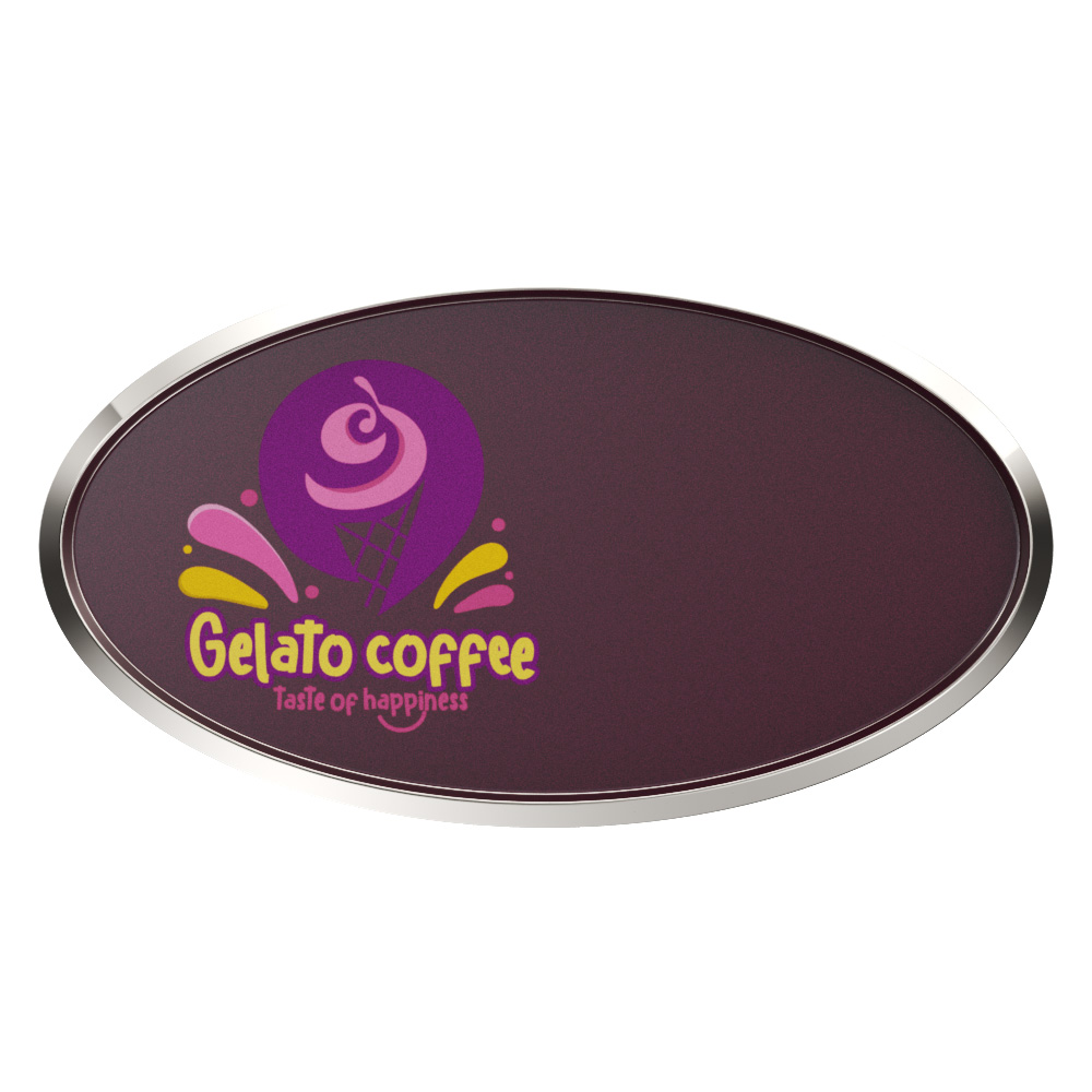 Express Vibraprint® 3" x 1-1/2" Oval Name Badge Holder 5