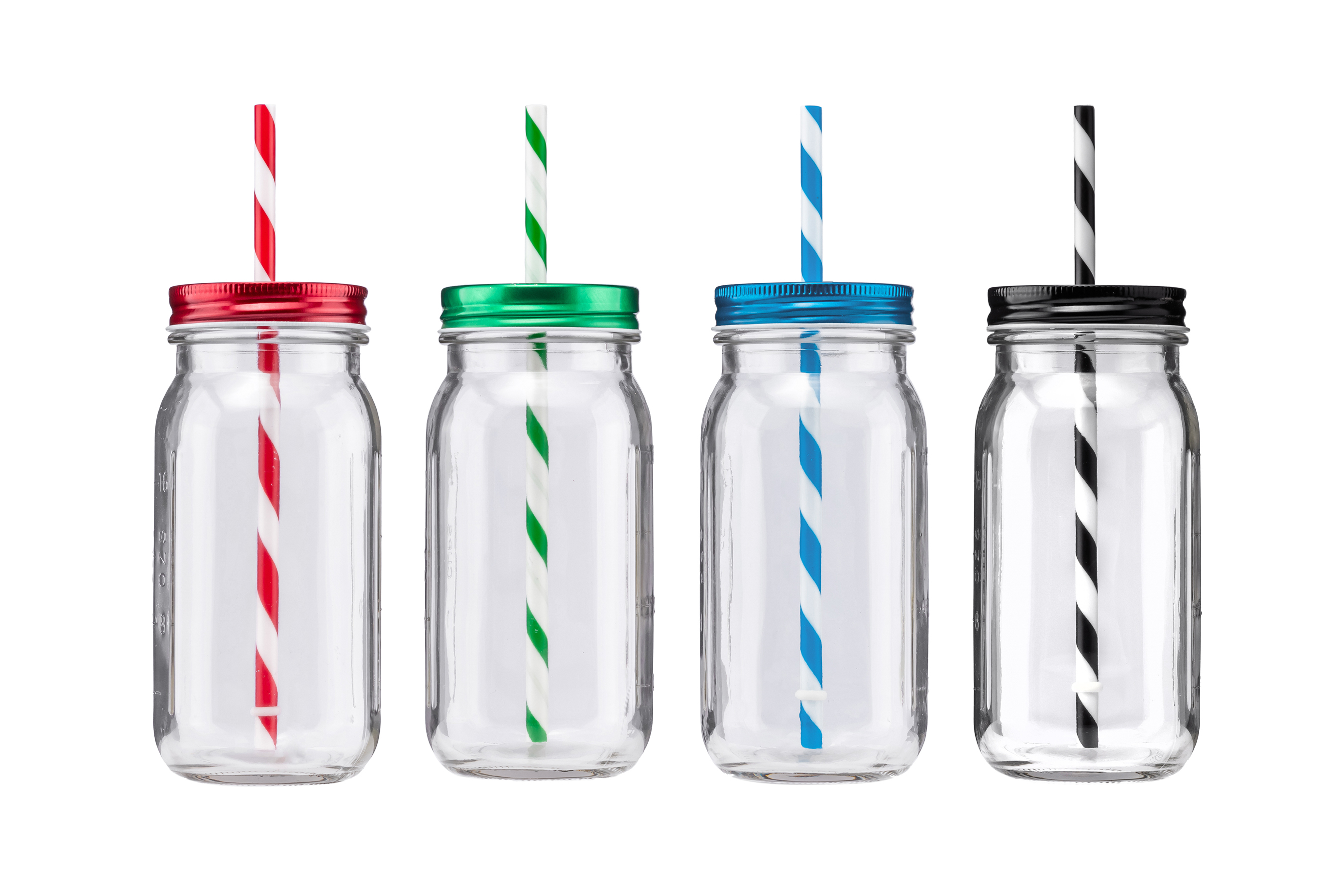 20 oz Mason Jason with Striped Straw Glass 7
