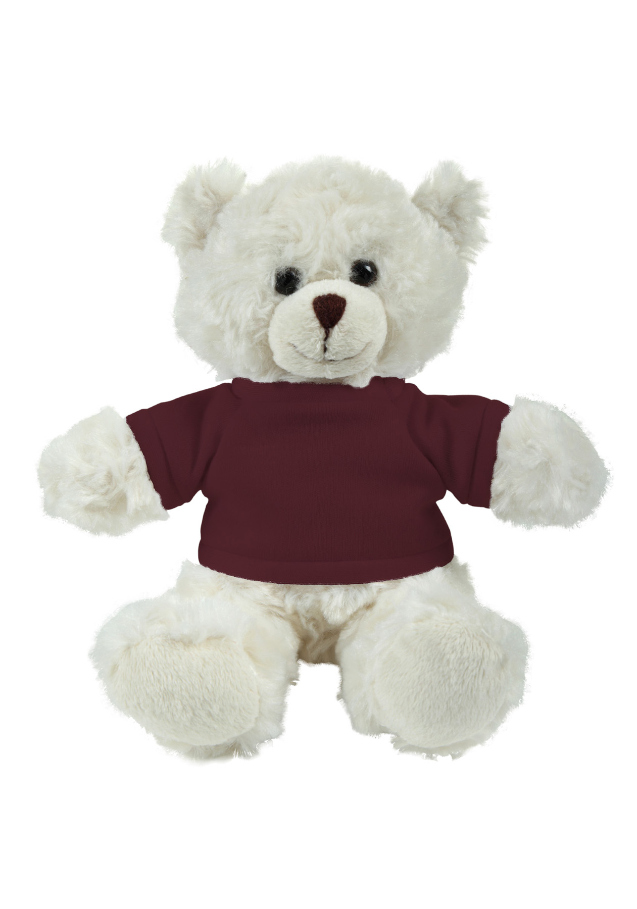 soft plush  Cream Curly Sitting Bear with t-shirt 19