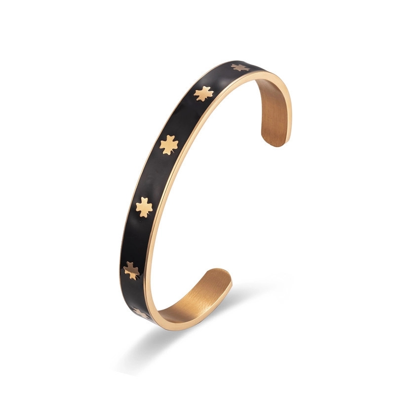 Custom Enamel Style 304 Stainless Steel Cuff Bangles 7