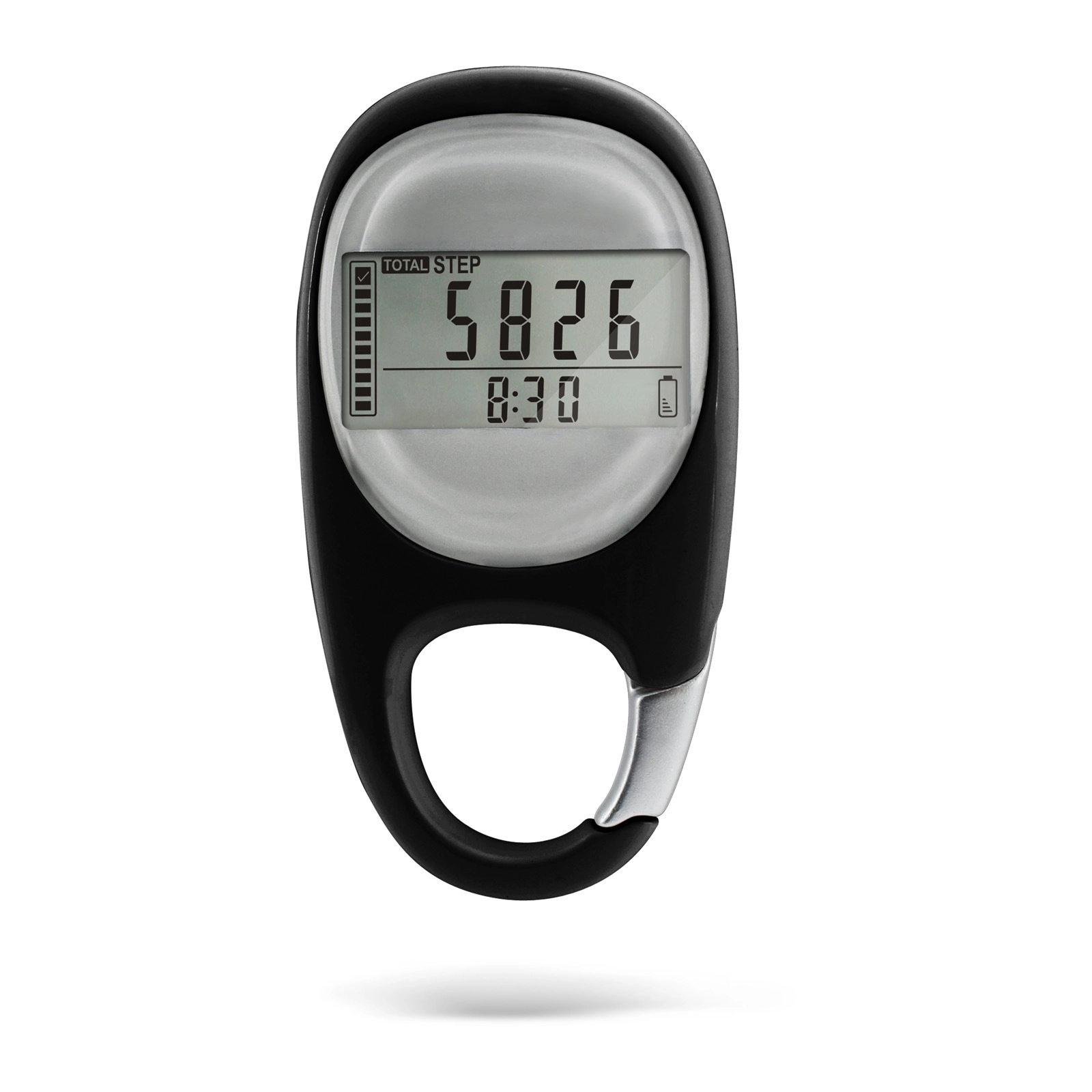 3D Walking Pedometer w/ Carabiner Clip 3