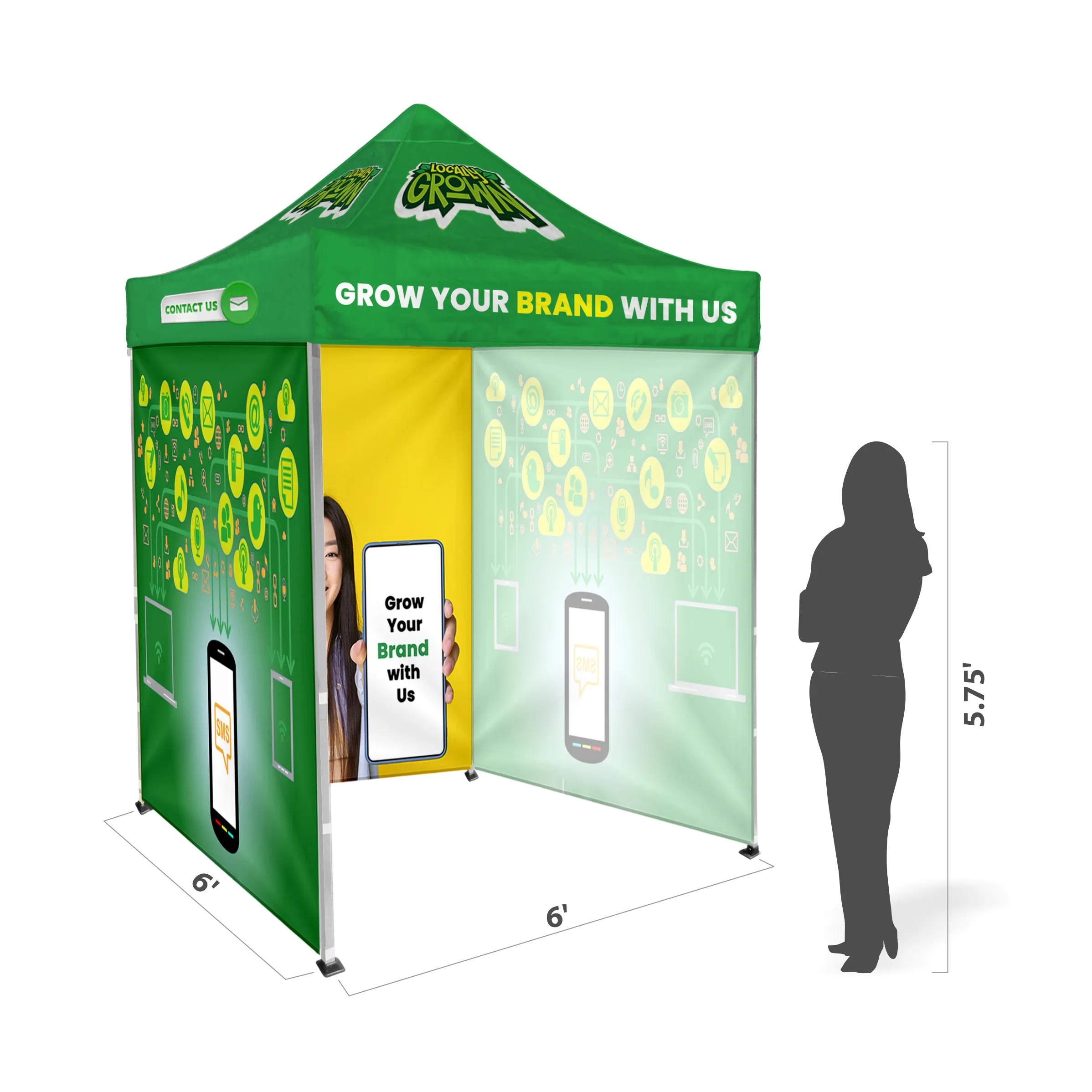6'x6' Tent Canopy with frame and three full wall 5