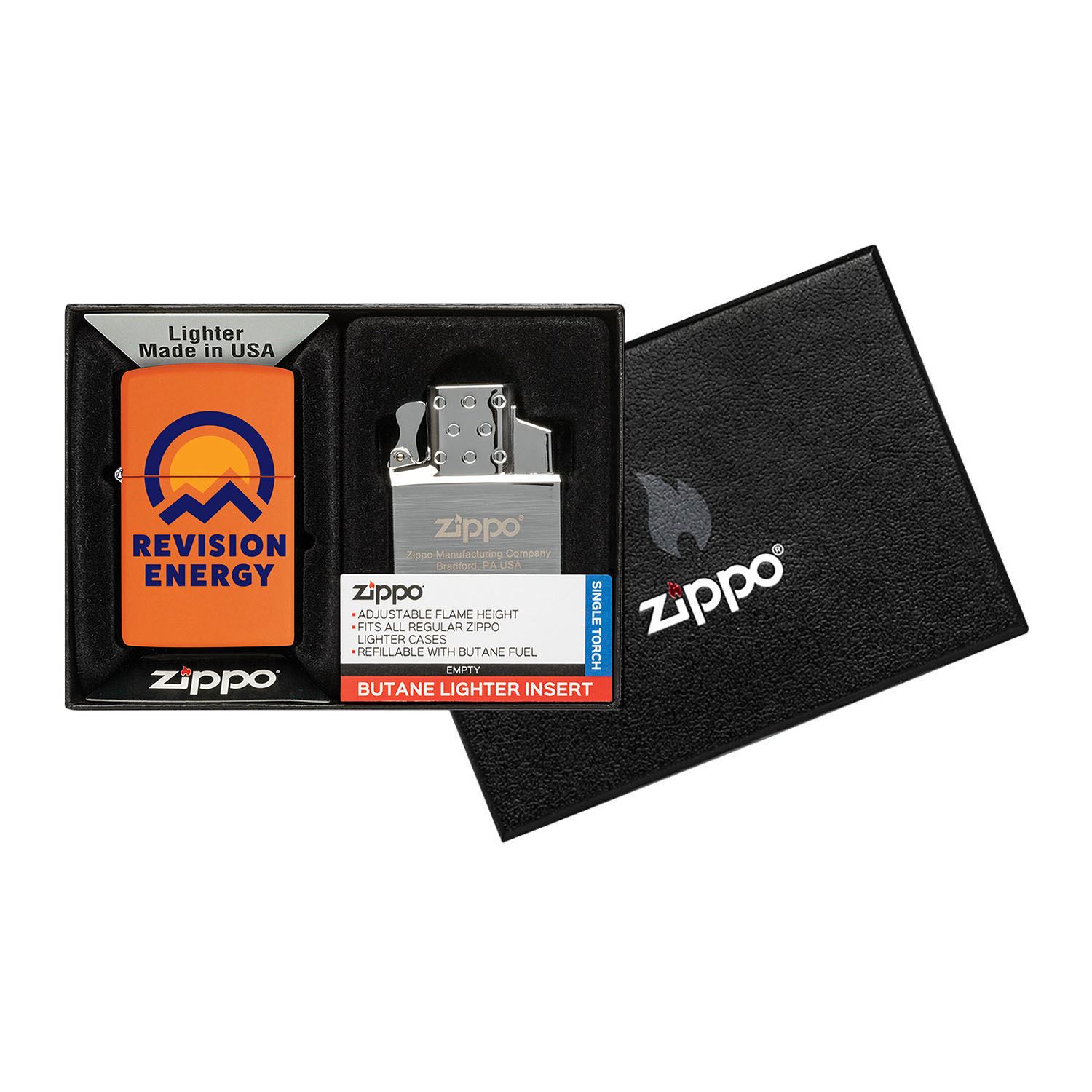 Matte Zippo® Lighter & Single Butane Insert Gift Set 6
