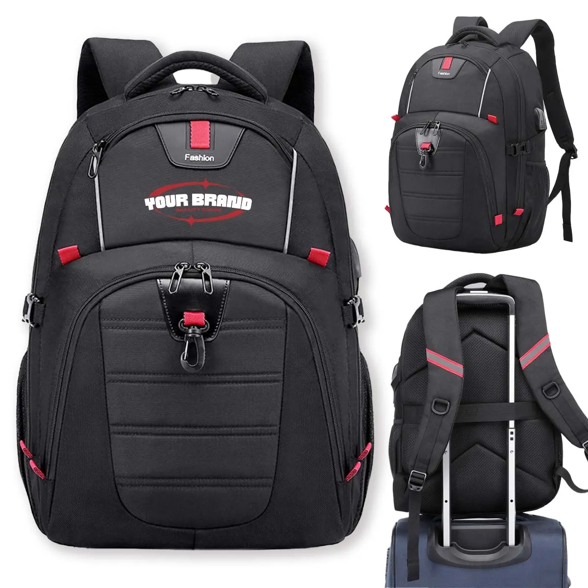 15.6 Inch Large Capacity Backpack W/ USB Charging Port 3