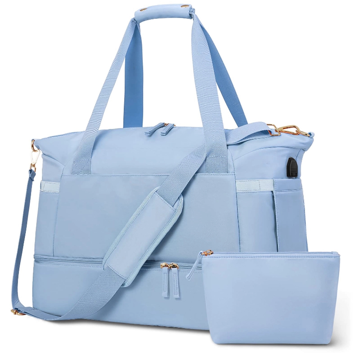 Custom Usb Port Travel Duffel Bag 12