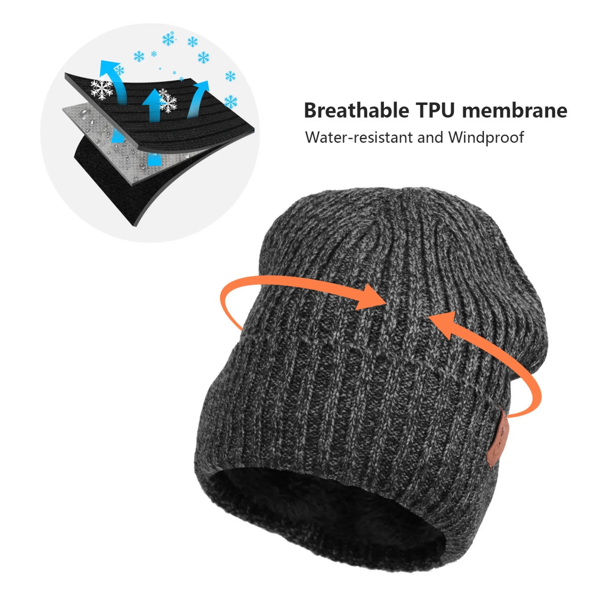 Premium Quality Men's Knit Hat Two-Piece Set 2