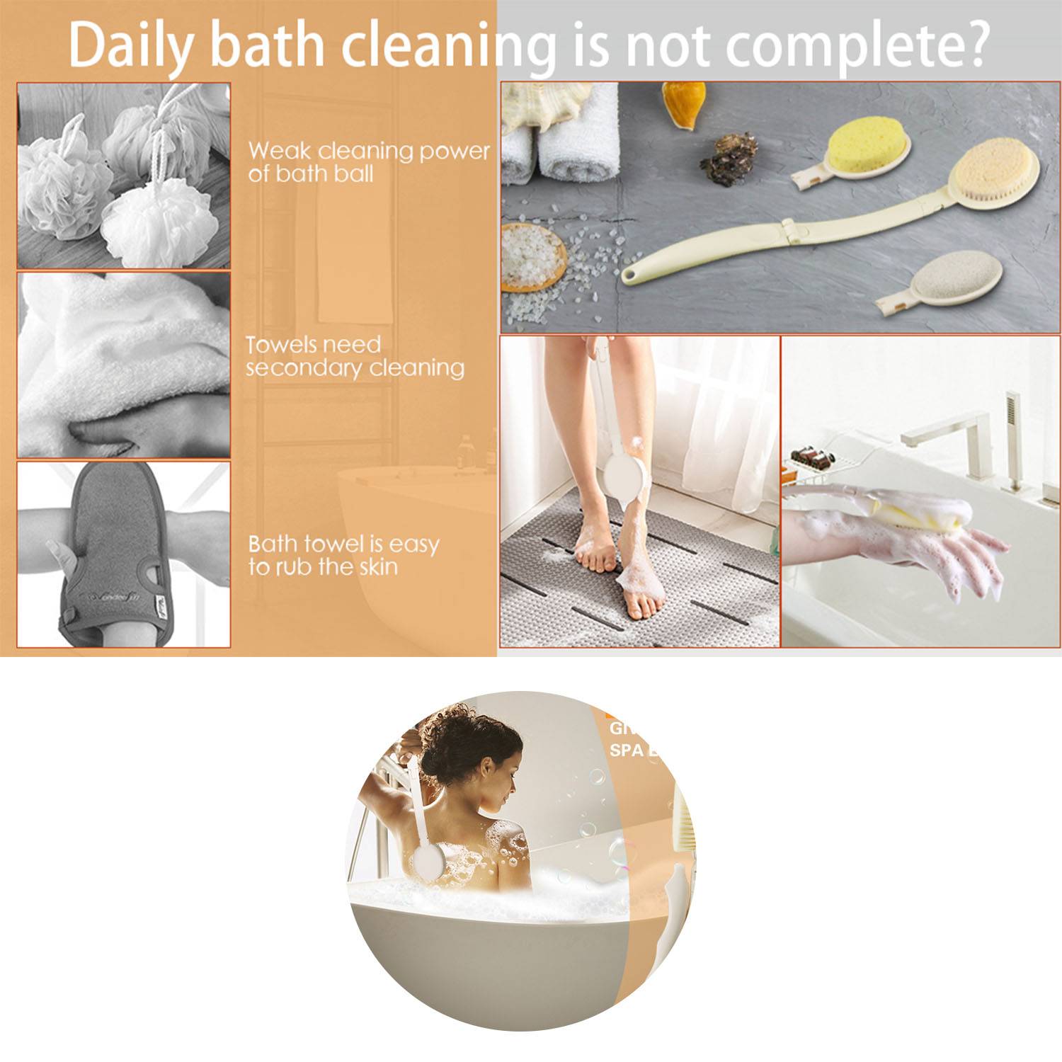 3 in1 Detachable And Foldable Shower Brush 5