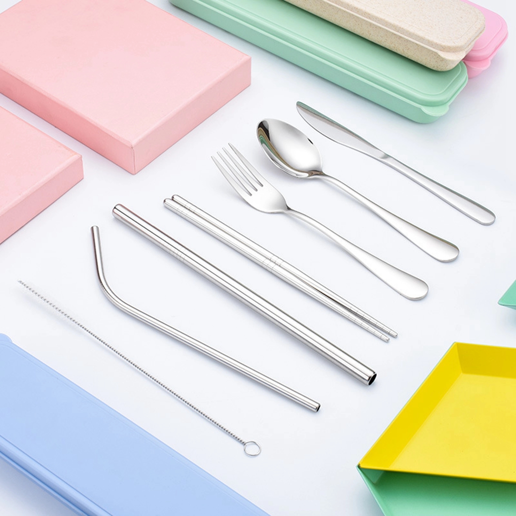 Reusable Student 7 Pieces Flatware Set 6