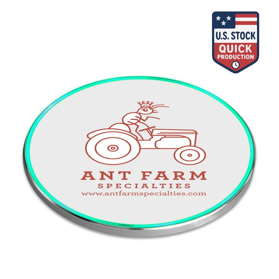 Sleek Qi Certified 15W Fast Wireless Charger with Light Up Ring and Aluminum casing 4