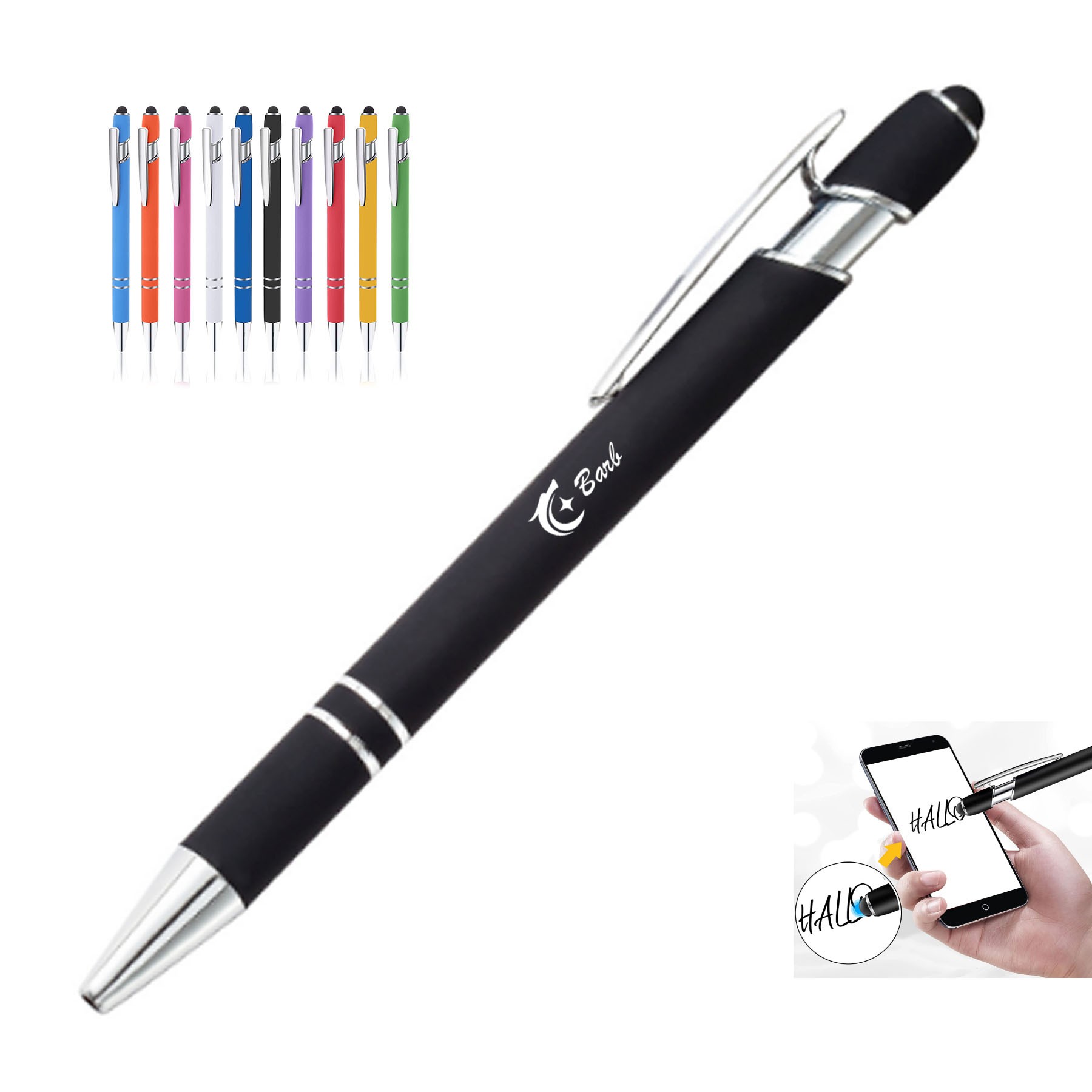 Metal Ballpoint Pen with Stylus Tip