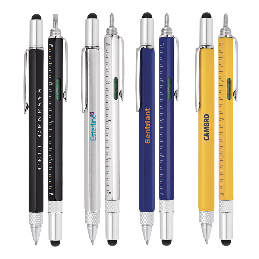 Stylus-233L Ballpoint Pen, Ruler, Screwdriver & Level Tool 1