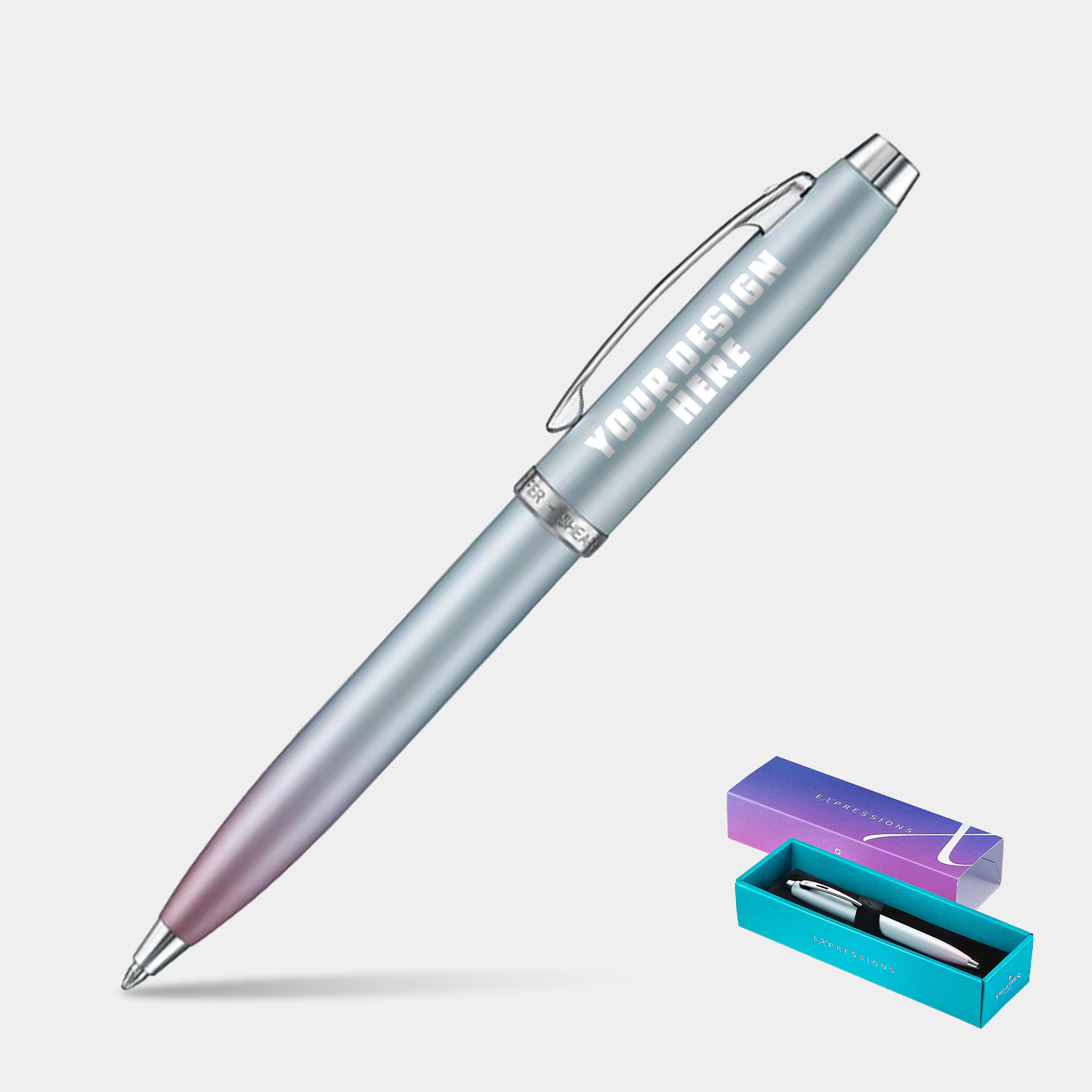 SHEAFFER® 100 9376 Expressions Blue and Pink Pearlised Gradient Ballpoint Pen w/ Gift Box 2