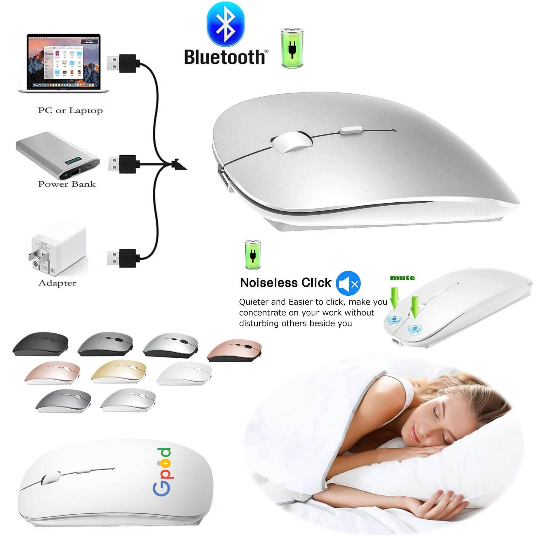 iBank ® Ultra-Thin Bluetooth Mouse, Comfortable and Lightweight 2