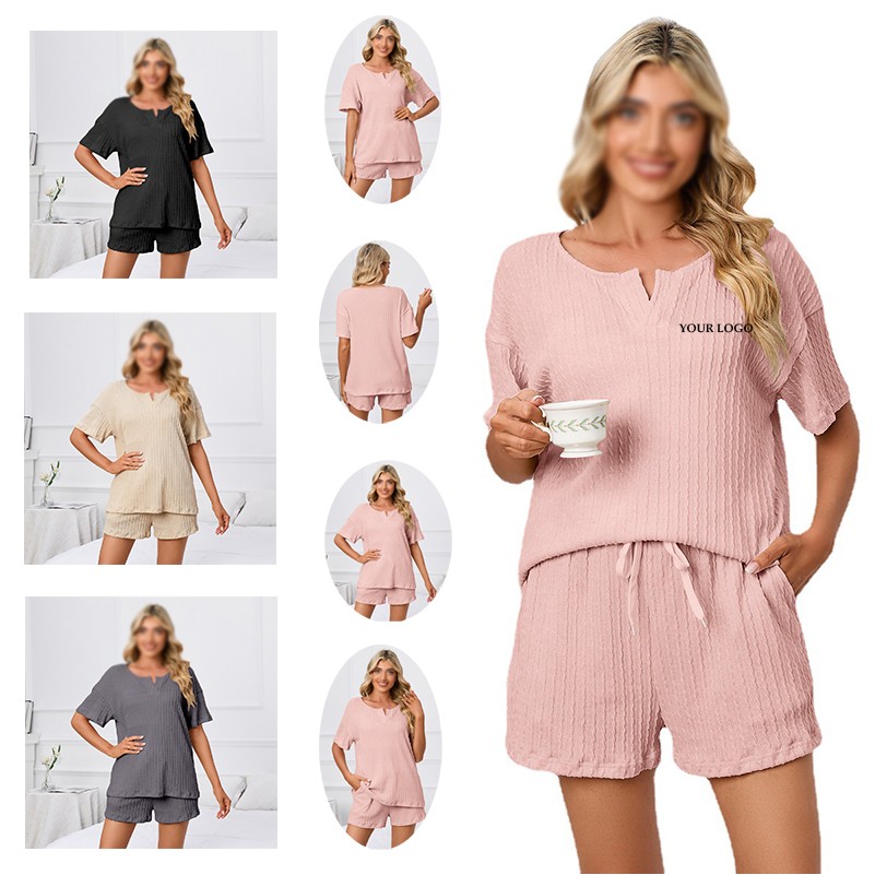 Womens Ribbed Knit Lounge Set 4