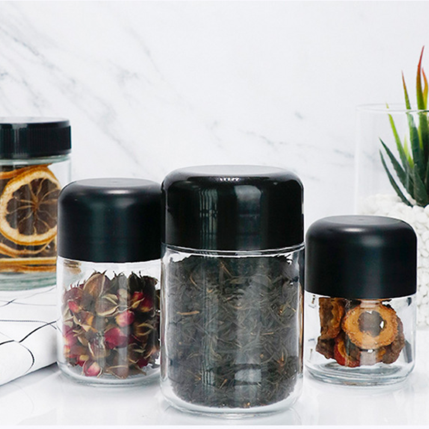 5oz Mini Clear Glass Storage jar 6