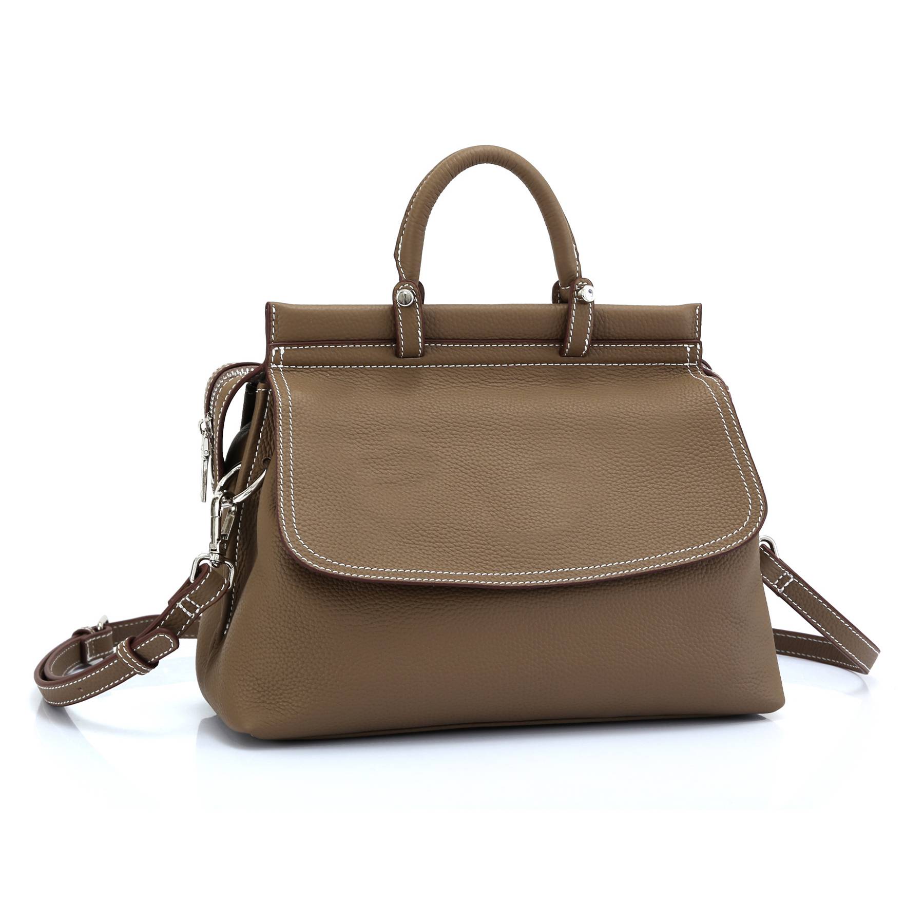 Genuine Leather Fashionable Large Crossbody Tote Bag 4