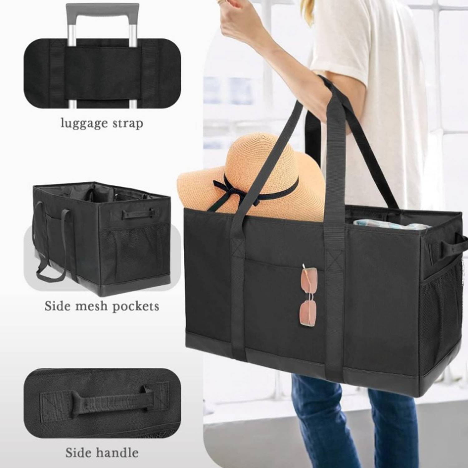 50L Large Capacity Utility Tote Bag - Reusable & Foldable 7