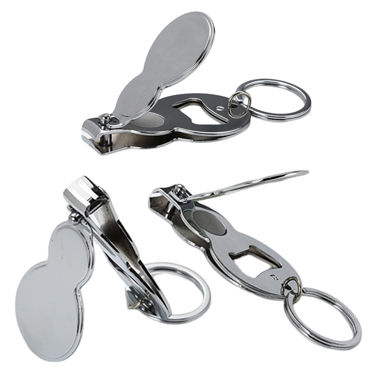 3-in-1 Gourd Shape Nail Clipper with Opener Keychain 6