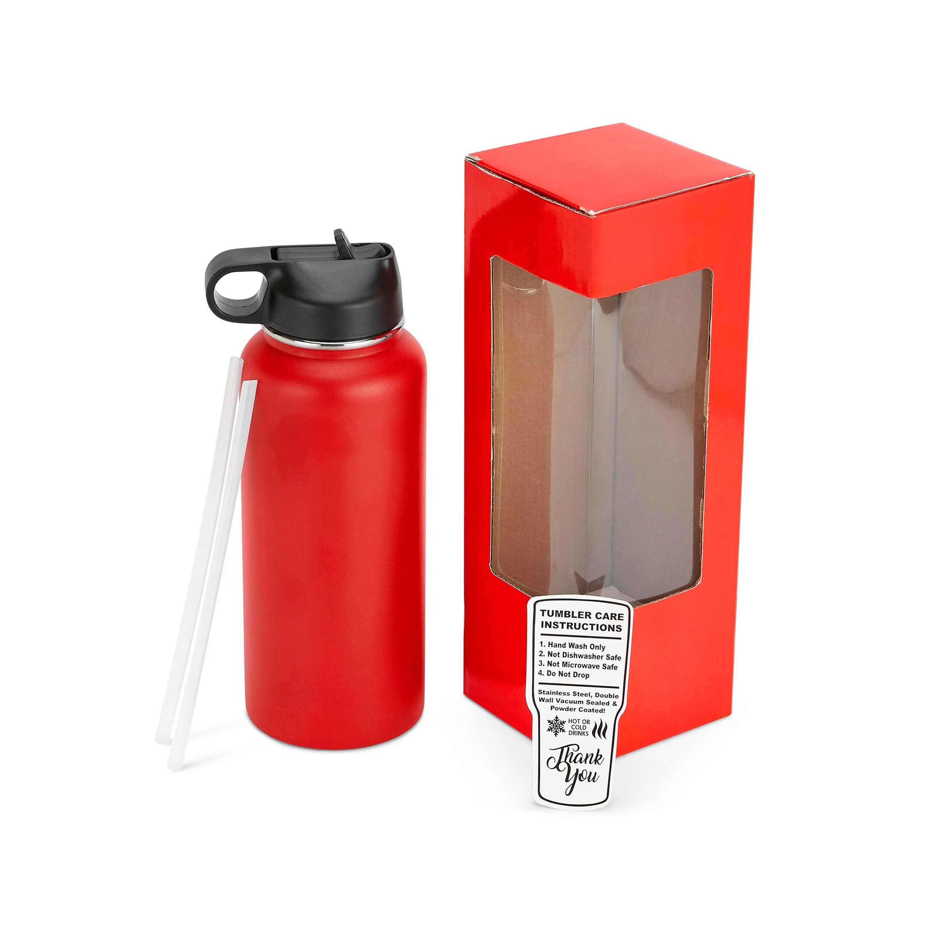 32 oz Unbranded Stainless Steel Bottle w/ Color Matched Window Display Gift Box, custom water bottle with logo imprint 11