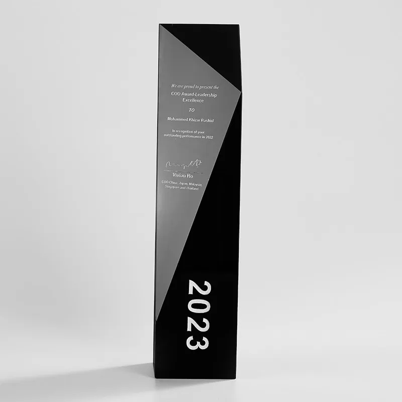 Black Cut Crystal Tower Award 4