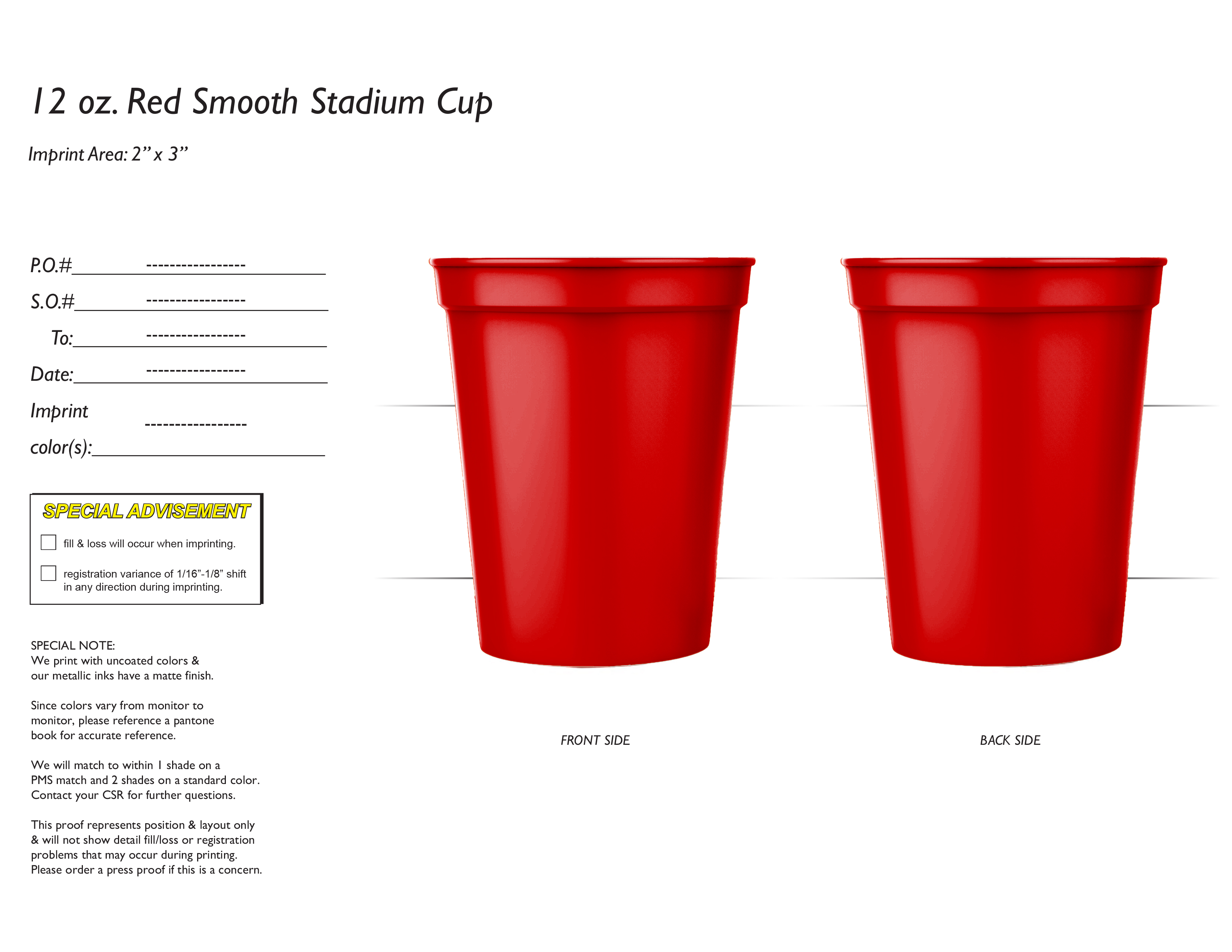 12 Oz. Stadium Cup - High Line 6