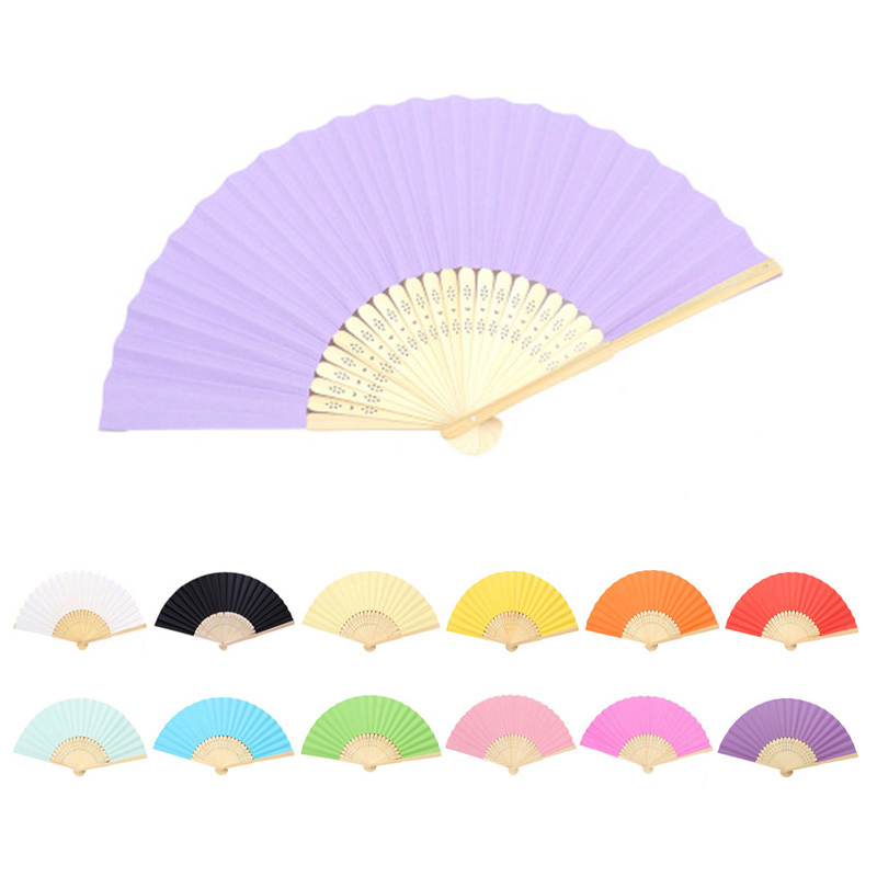 8" Folding Paper Hand Fan 1