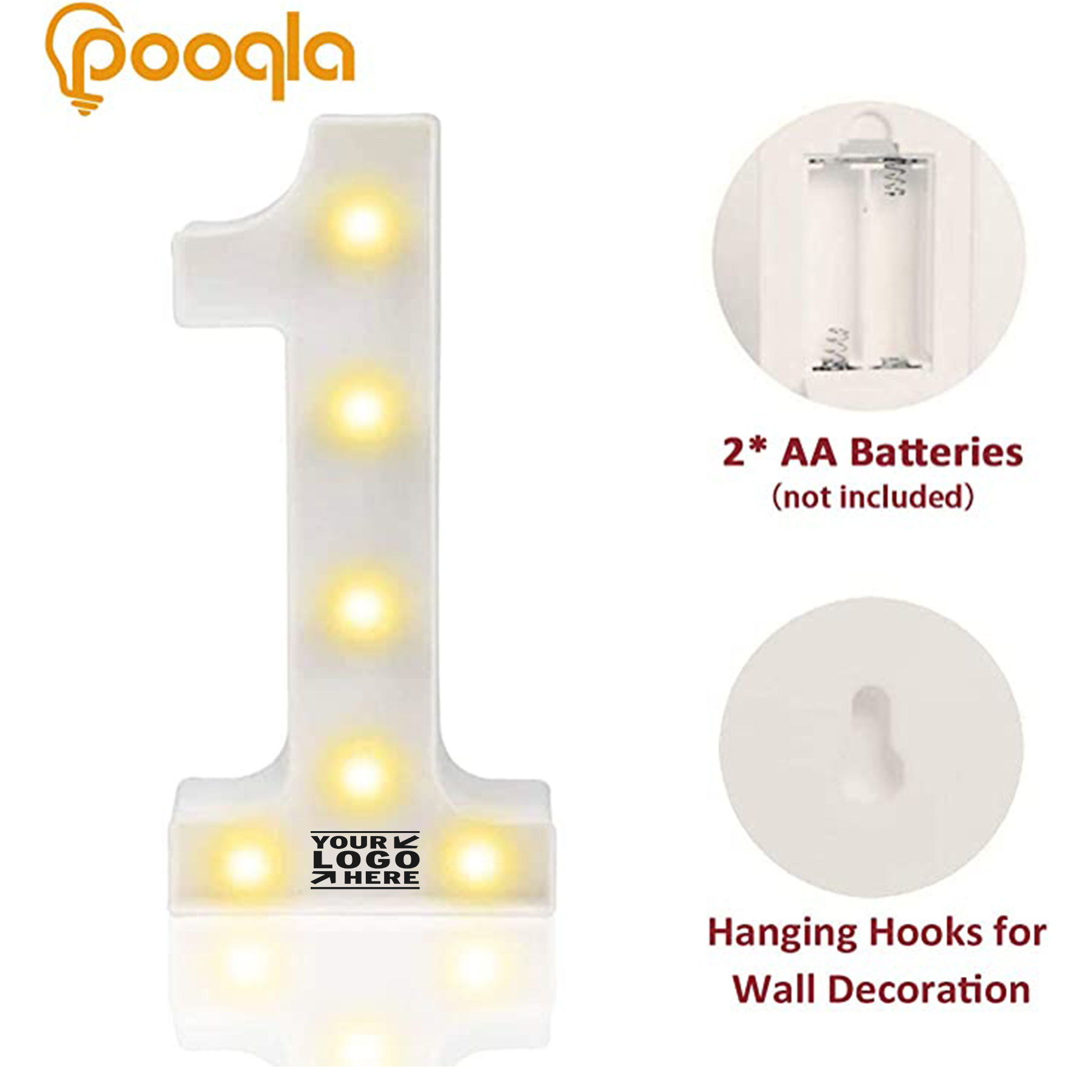 Decorative Led Light Up Number Letter 2