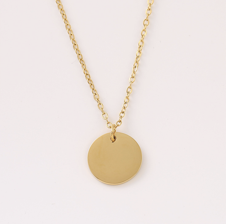 Stainless Steel Necklace with Round Pendant 4