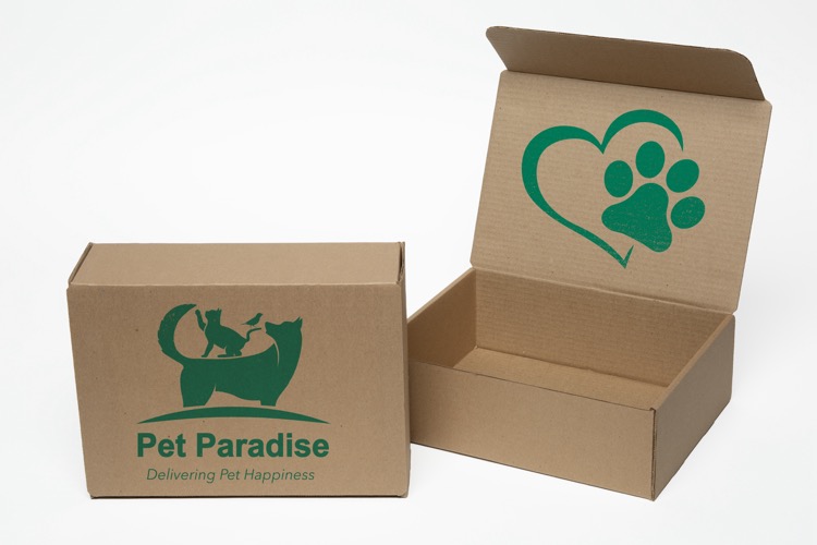 One Color Natural Display Mailer Box w/2 Sided Imprint (12" x 9" x 4")