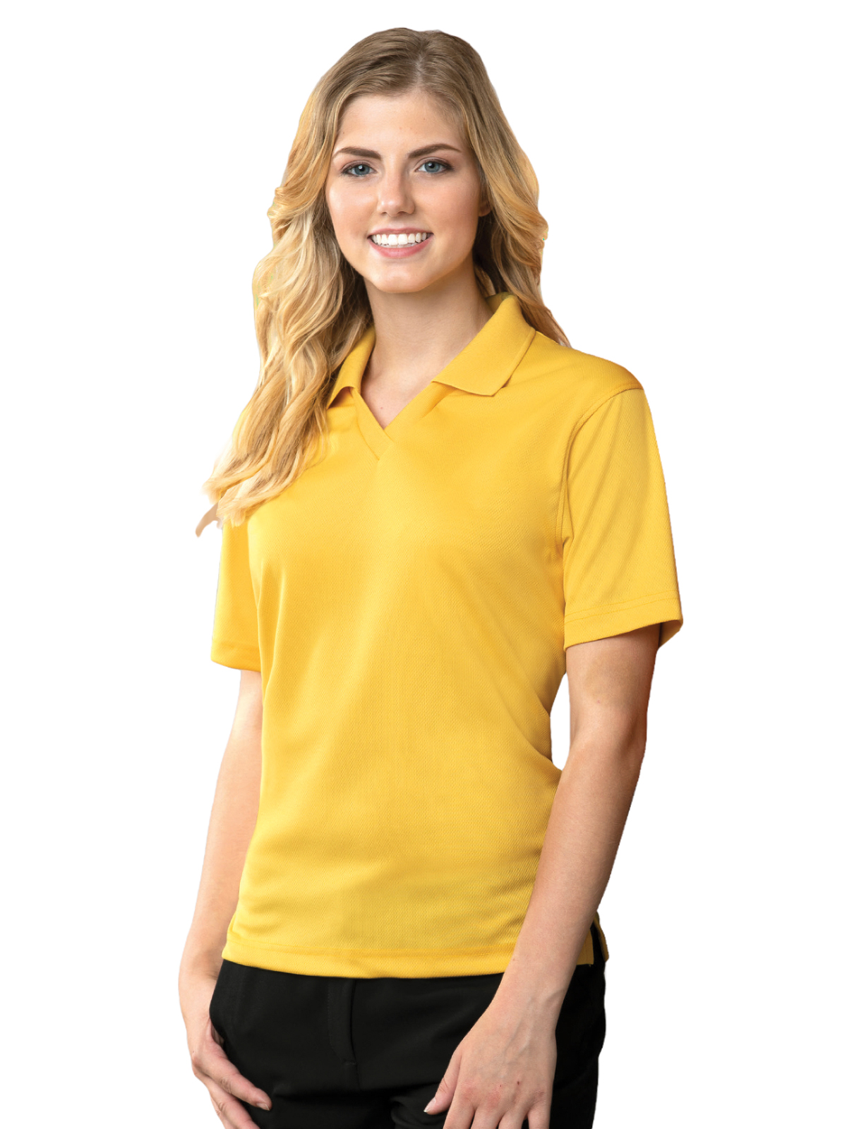 Blue Generation - Women's Pocketless Wicking V-Neck Polo 34