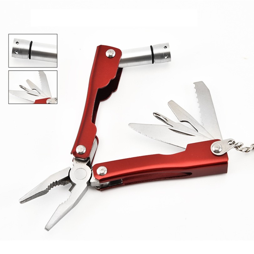 Stainless Steel Multi-Tool Folding Pliers with Mini Flashlight 7