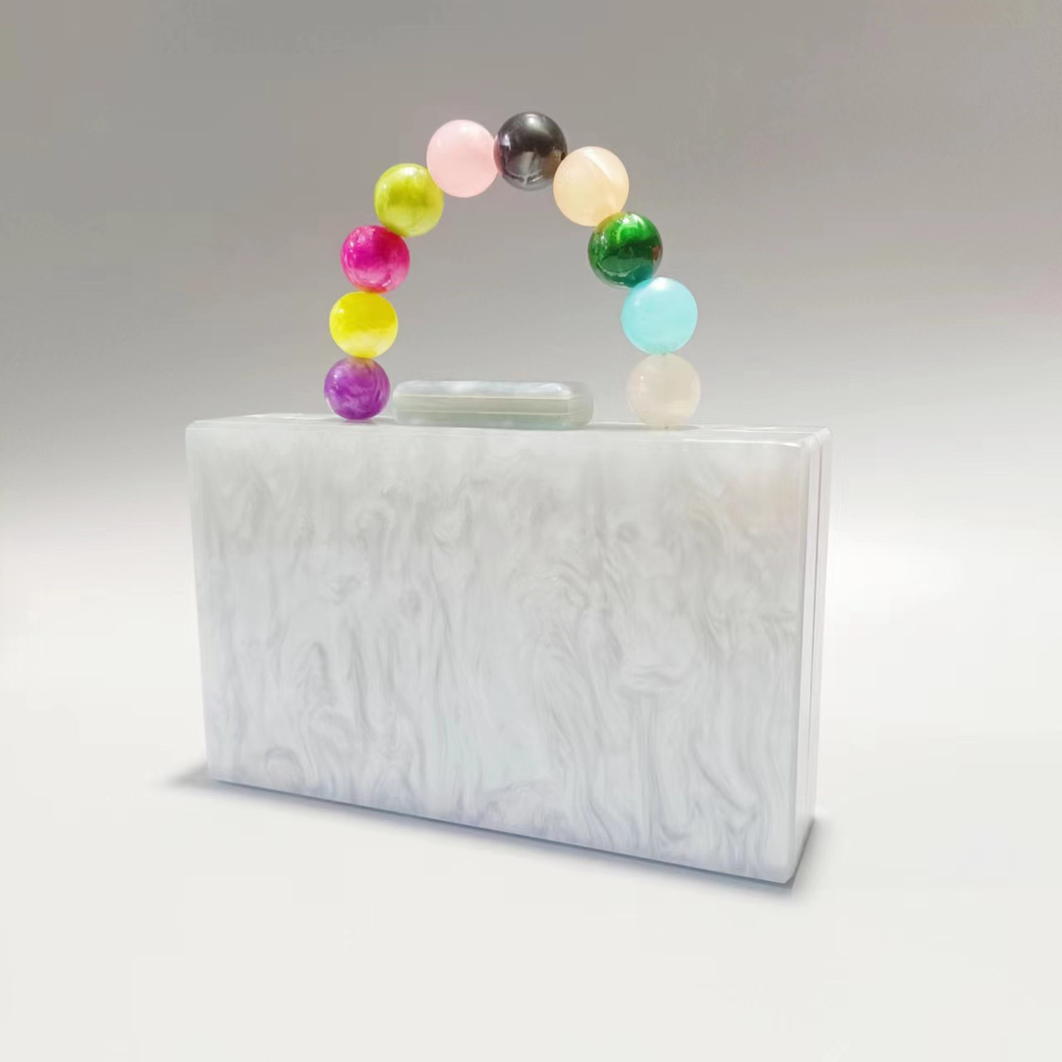 Acrylic Pearl Chain Marbling Handbag 4