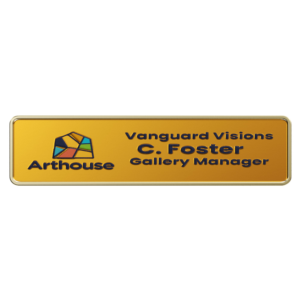 Texture Tone® Rectangle Metal Name Badge (3" x 3/4")
